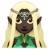 🧝🏿‍♀️ woman elf: dark skin tone display on Apple